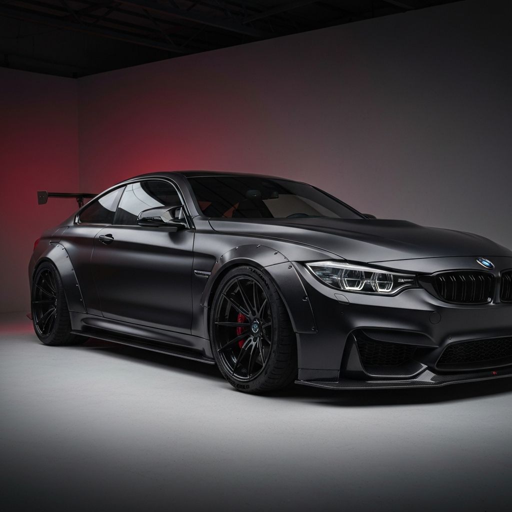 Performance car with body kit